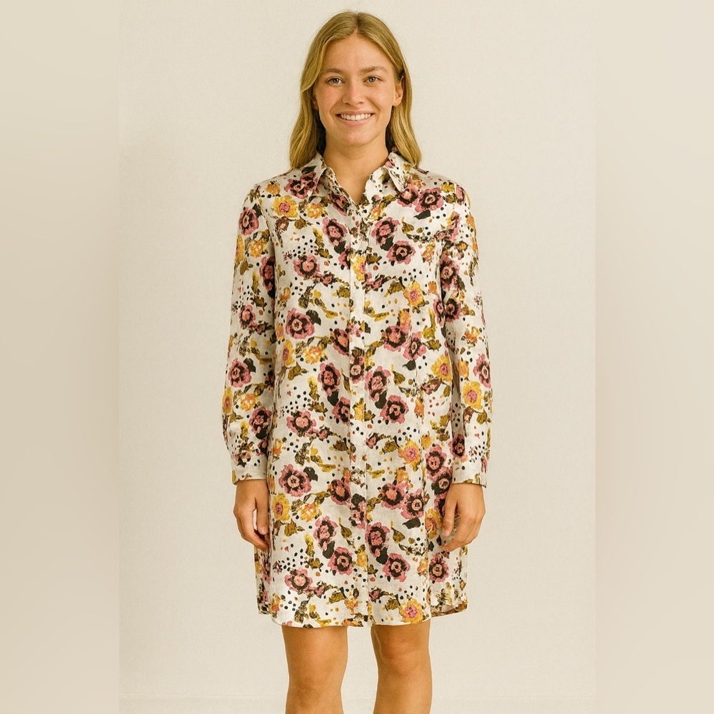 Diane von Furstenberg Prita Silk Shirtdress Size 10 Color White